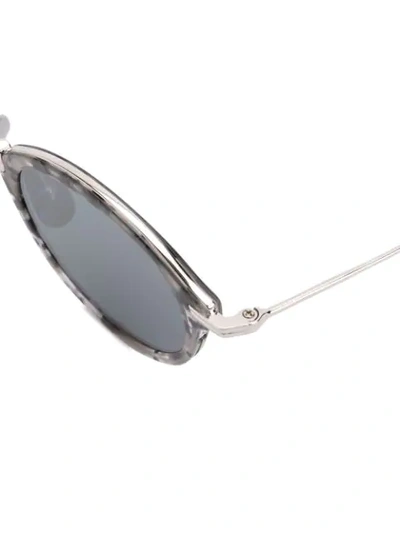 Shop Thom Browne Grey Tortoise Sunglasses