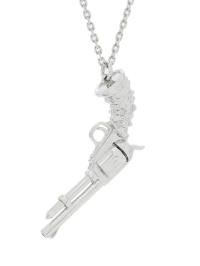 Shop Kasun London Gun Pendant Necklace In Metallic