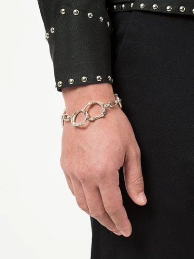 Shop Takahiromiyashita The Soloist Handcuff Link Bracelet In Metallic