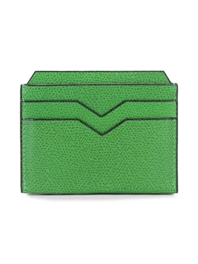 Shop Valextra Flat Cardholder In Green