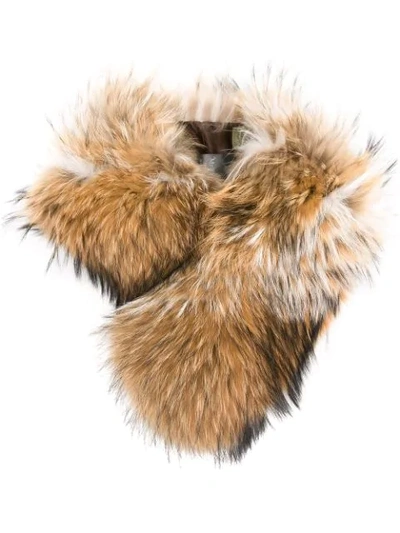 Shop Mr & Mrs Italy Fur Scarf In Neutrals