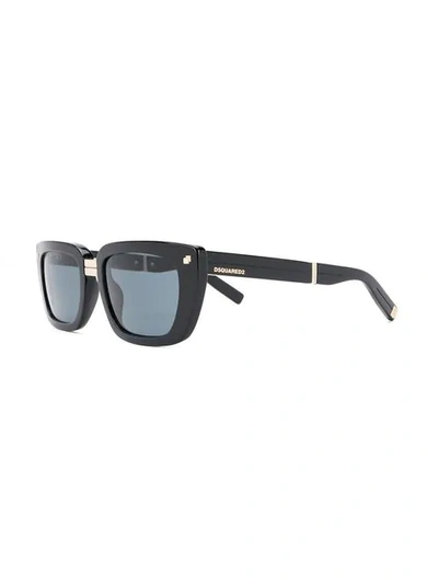 Shop Dsquared2 Rectangle Frame Sunglasses In Black