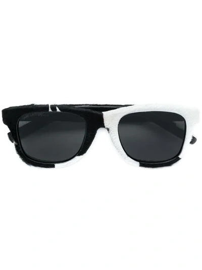 Shop Saint Laurent Two-tone Sunglasses In Black