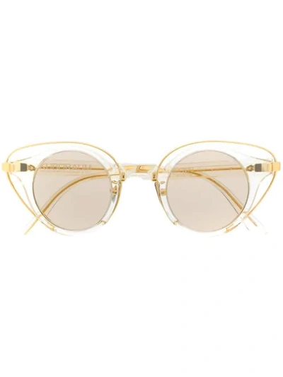 Shop Kuboraum Cat Eye Sunglasses In Gold