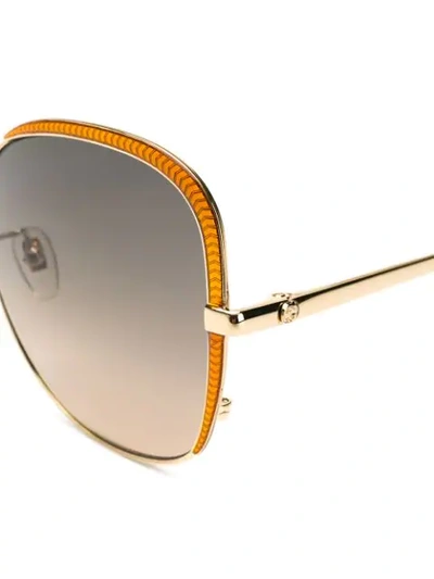 Shop Gucci Oversized Frames Sunglasses In Gold