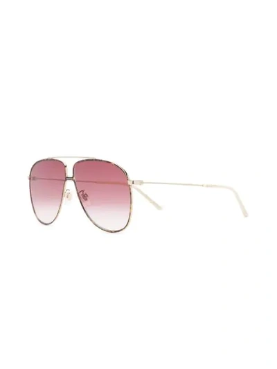 Shop Gucci Aviator-frame Sunglasses In Gold