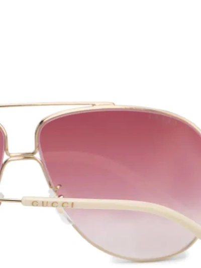 Shop Gucci Aviator-frame Sunglasses In Gold