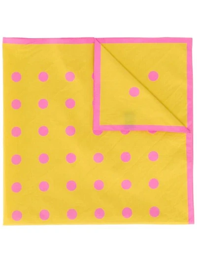 Shop Holland & Holland Dotted Scarf In Yellow