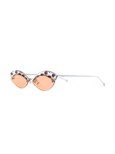 Shop Fendi Cat Eye Sunglasses In Orange