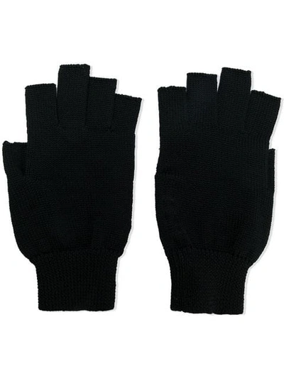 Shop Rick Owens Fingerless Gloves In Black