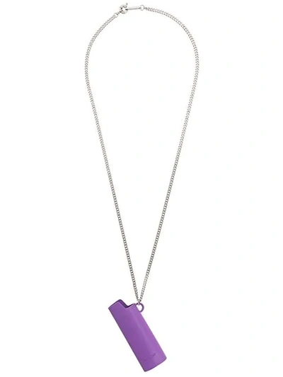 Shop Ambush Logo Tag Necklace In Metallic