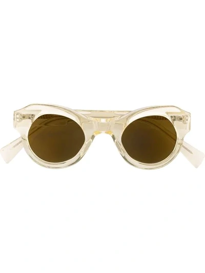 Shop Kuboraum Round Frame Sunglasses In Neutrals