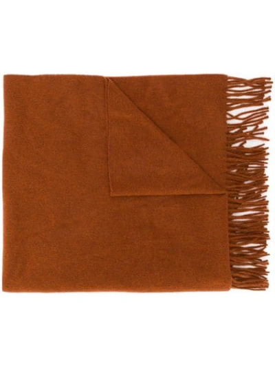 Acne Studios Fringed Mélange Wool Scarf In Orange