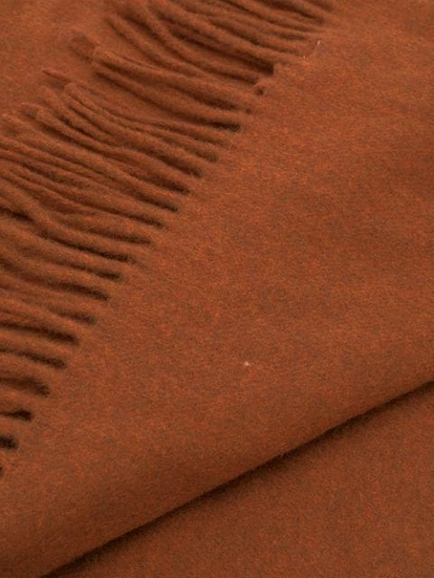Acne Studios Fringed Mélange Wool Scarf In Orange