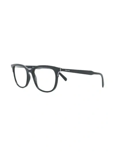 Shop Prada Rectangular Glasses In Black