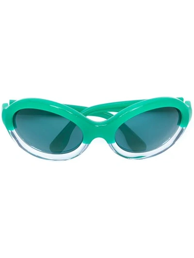 Shop Marni Eyewear Oval Frame Sunglasses In Green