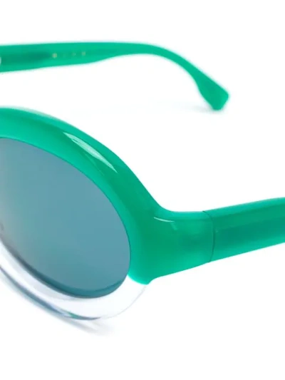 Shop Marni Eyewear Oval Frame Sunglasses In Green