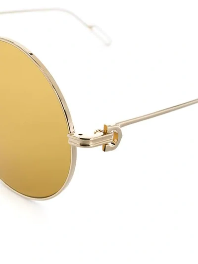 Shop Cartier Round-shape Sunglasses In 004 Dark Havana