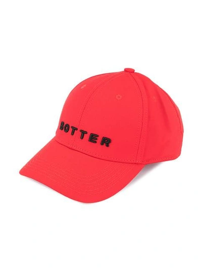 BOTTER EMBROIDERED LOGO BASEBALL CAP - 红色