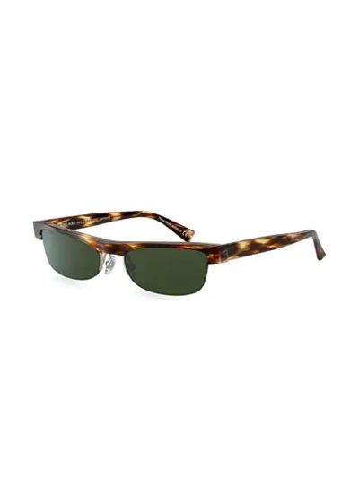 Shop Alain Mikli X Alexandre Vauthier Small Frame Cat-eye Sunglasses In Brown