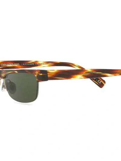 Shop Alain Mikli X Alexandre Vauthier Small Frame Cat-eye Sunglasses In Brown