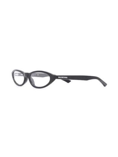 Shop Balenciaga Cat Eye Glasses In Black