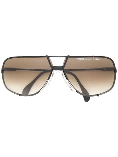 Shop Cazal Oversized Pilot-frame Sunglasses In Black