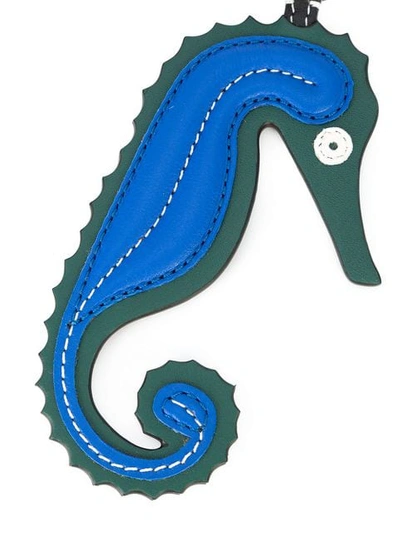 Shop Loewe Seahorse Keyring In Blue