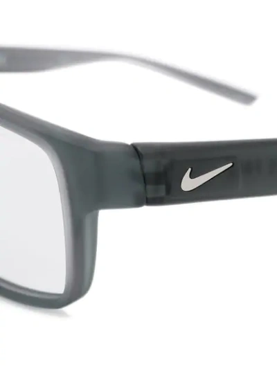 Shop Nike Rectangle Optical Glasses In Grey