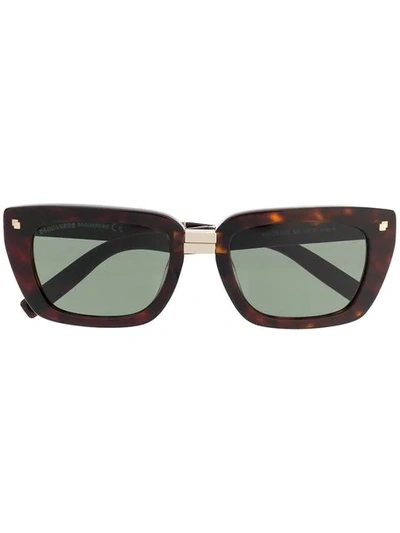 Shop Dsquared2 Square Frame Sunglasses In Brown