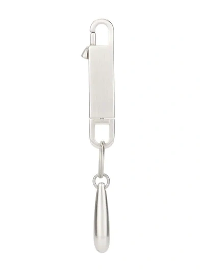 Shop Rick Owens Zip Keyring In Silver