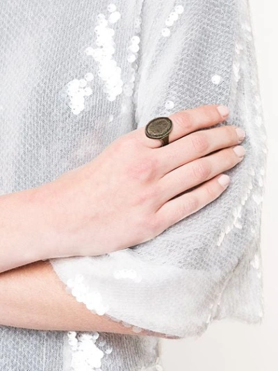 Shop Ann Demeulemeester Worn Effect Ring - Metallic