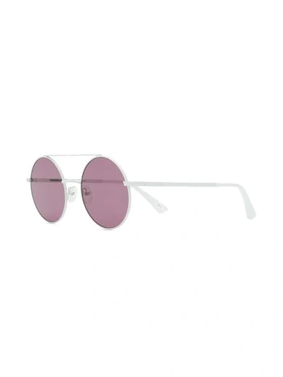 Shop Mcq By Alexander Mcqueen Round Frame Sunglasses In White
