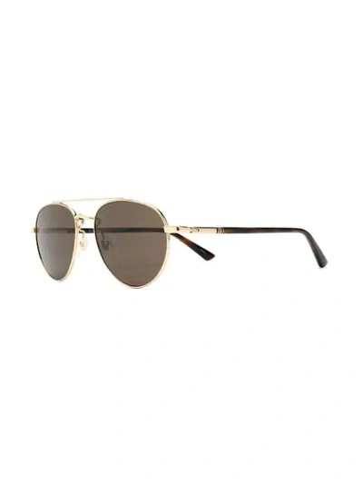 Shop Gucci Aviator Sunglasses In 003