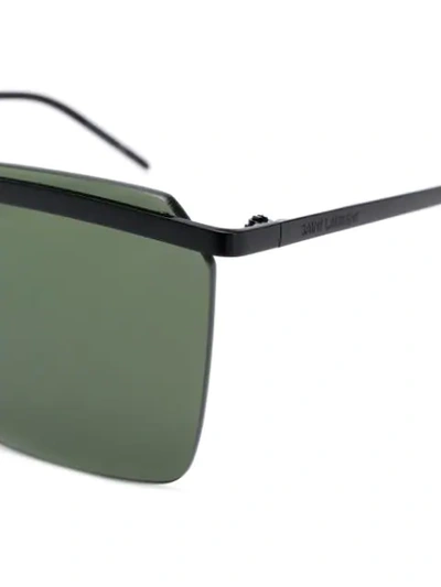 Shop Saint Laurent Eyewear Rectangular Shaped Sunglasses - Black