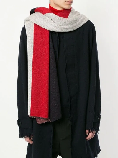 Shop John Undercover Colour Block Scarf In Multicolour