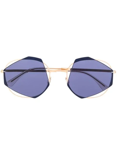 Shop Mykita Achilles Geometric Sunglasses In Gold