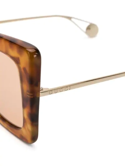 Shop Gucci Square-shaped Sunglasses In Brown