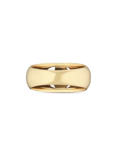 Shop Gucci 18kt Yellow Gold Gg Running Chevalier Ring In 8000