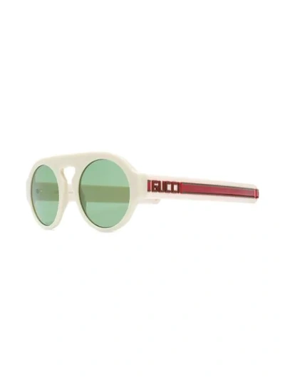 Shop Gucci Aviator-style Sunglasses In Neutrals