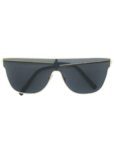 Shop Retrosuperfuture Flat Top Sunglasses In Metallic