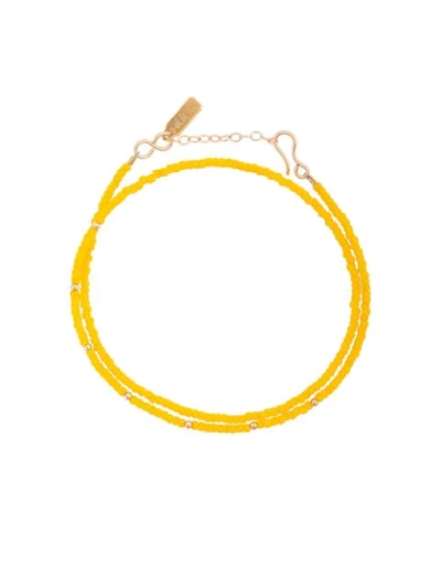 Shop Hues Bead Double Wrap Bracelet In Yellow