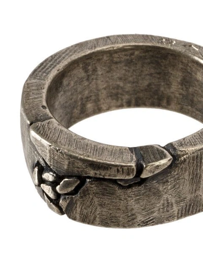 Shop Tobias Wistisen Embossed Design Ring In Metallic