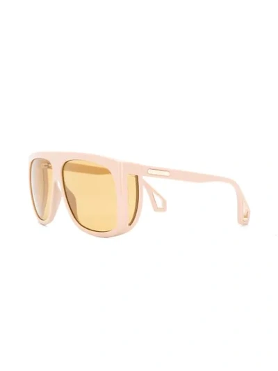 Shop Gucci Square Shaped Sunglasses In 005 Ivory Ivory Brown