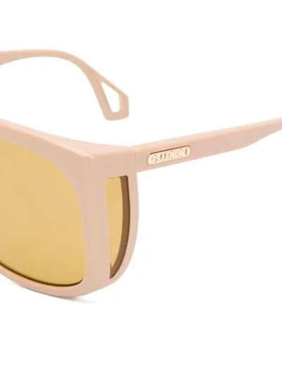 Shop Gucci Square Shaped Sunglasses In 005 Ivory Ivory Brown