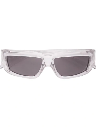 Shop Rick Owens Larry Rick Sunglasses In White