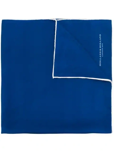 Shop Holland & Holland Finished Edge Scarf In Blue