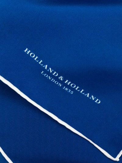 Shop Holland & Holland Finished Edge Scarf In Blue