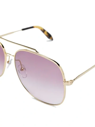 Shop Victoria Beckham Navigator Glasses - Metallic