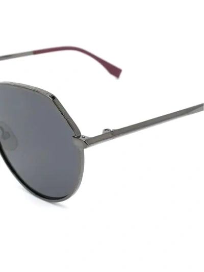 Shop Fendi Geometric Sunglasses In Silver